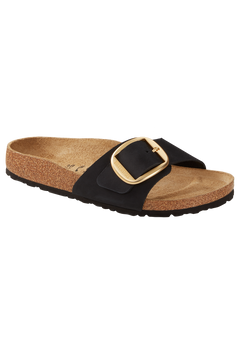 Madrid Big Buckle Nubuk Leather Narrow - Black