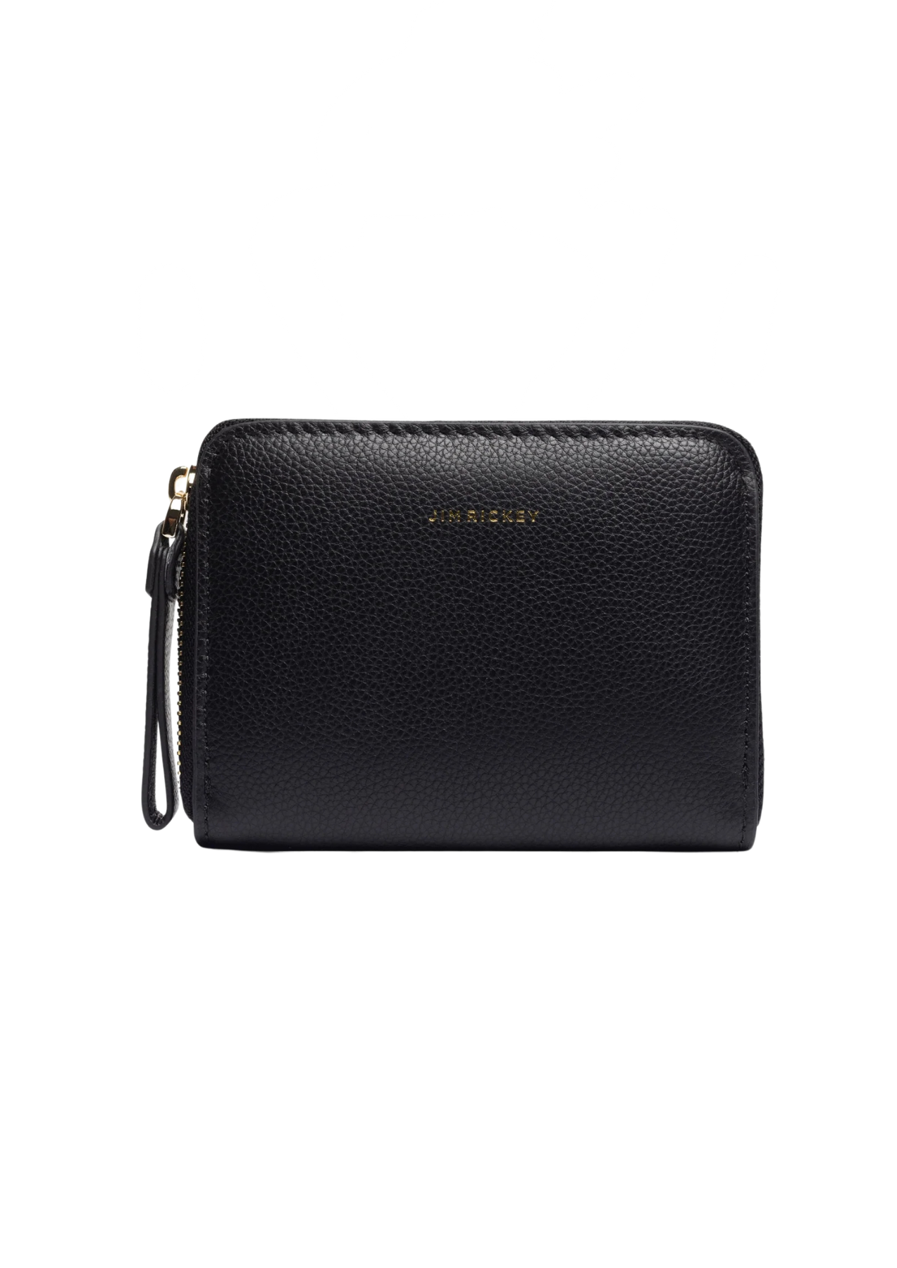 Small Zip Wallet - Svart Skinn