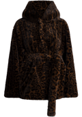 Fran Leo Faux Fur Jacket - Brun Leopard