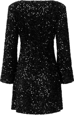Sally Sequins Mini Dress - Black