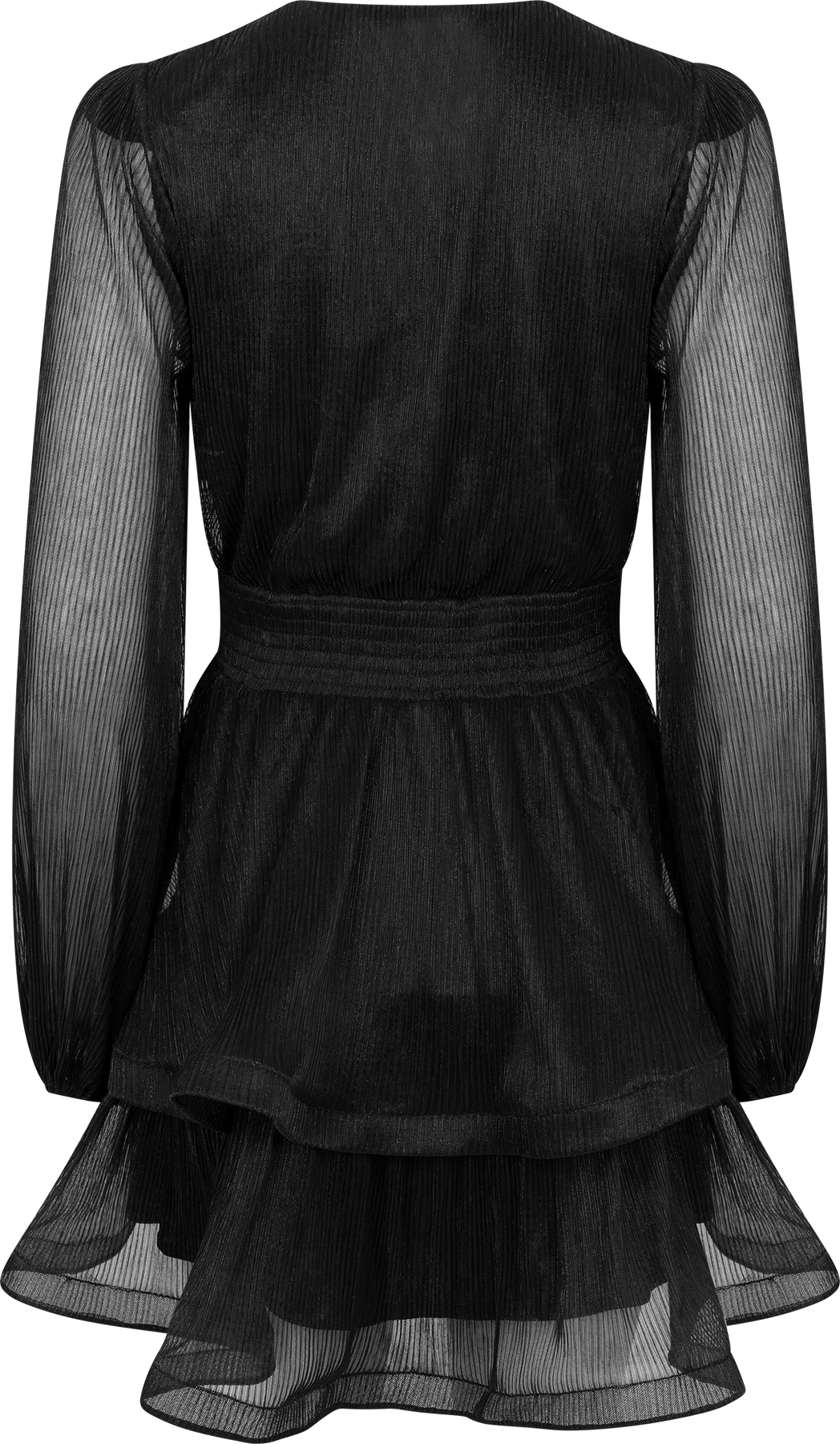 Jade Wave Plisse Dress - Svart