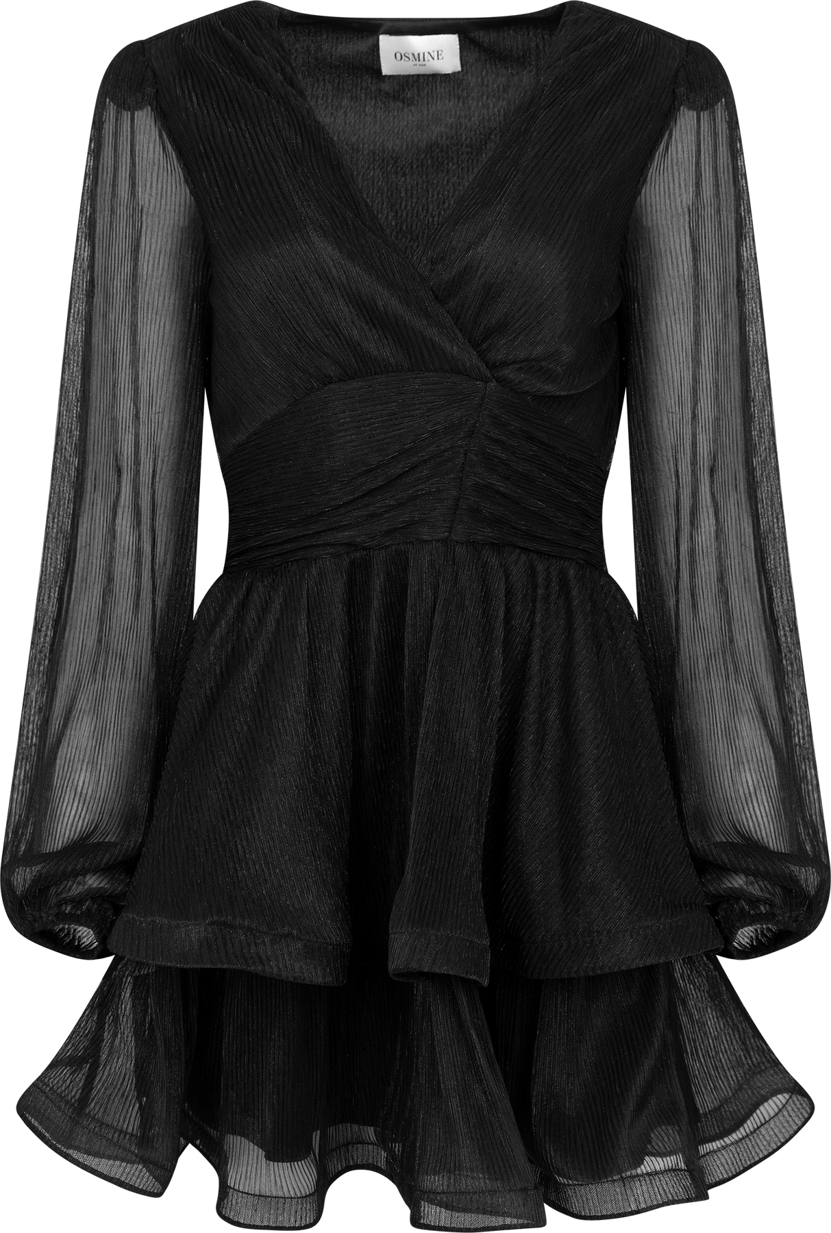 Jade Wave Plisse Dress - Svart