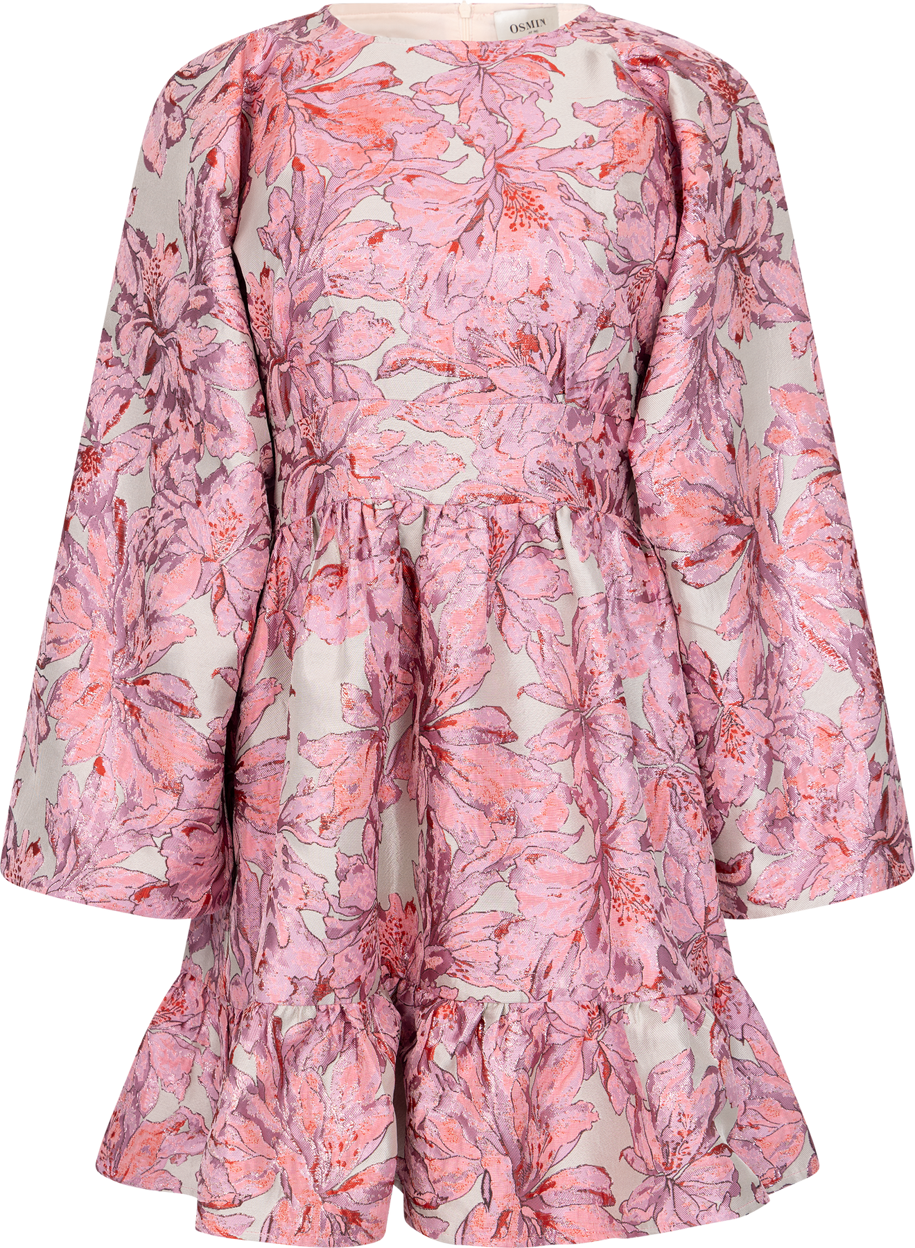 Svanhild Brocade Flower Dress - Rosa