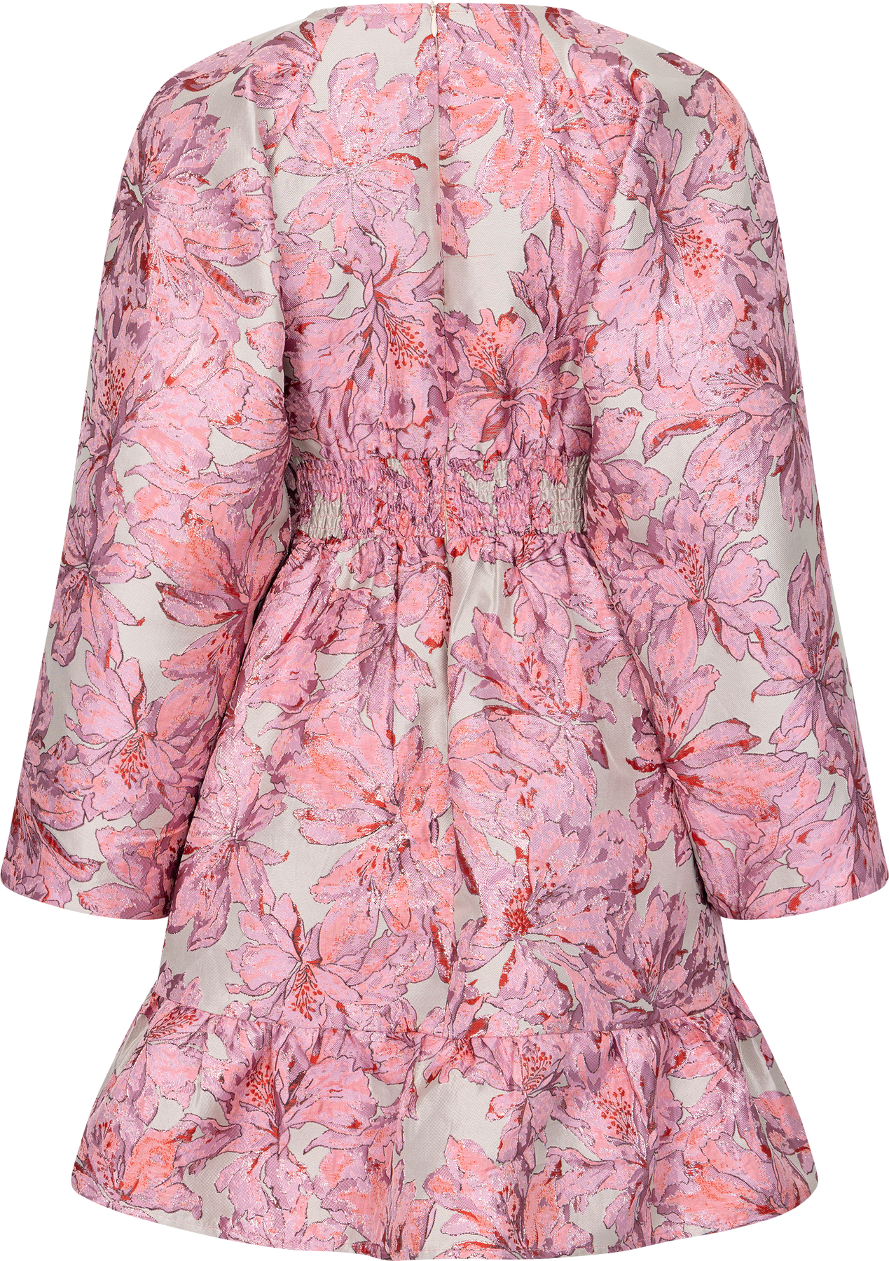 Svanhild Brocade Flower Dress - Rosa