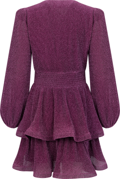 Jade Wave Sparkle Dress - Dark Pink
