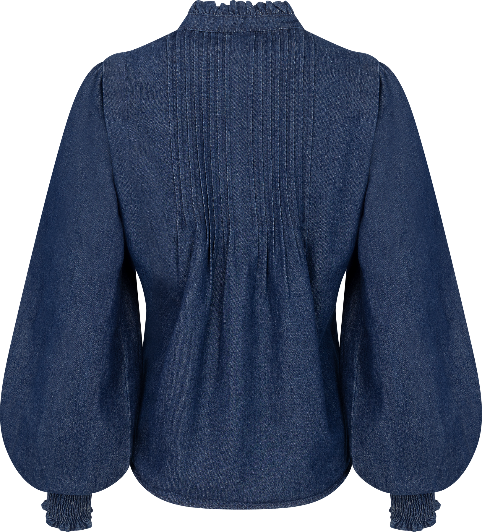 Emma Denim Solid Blus - Blå