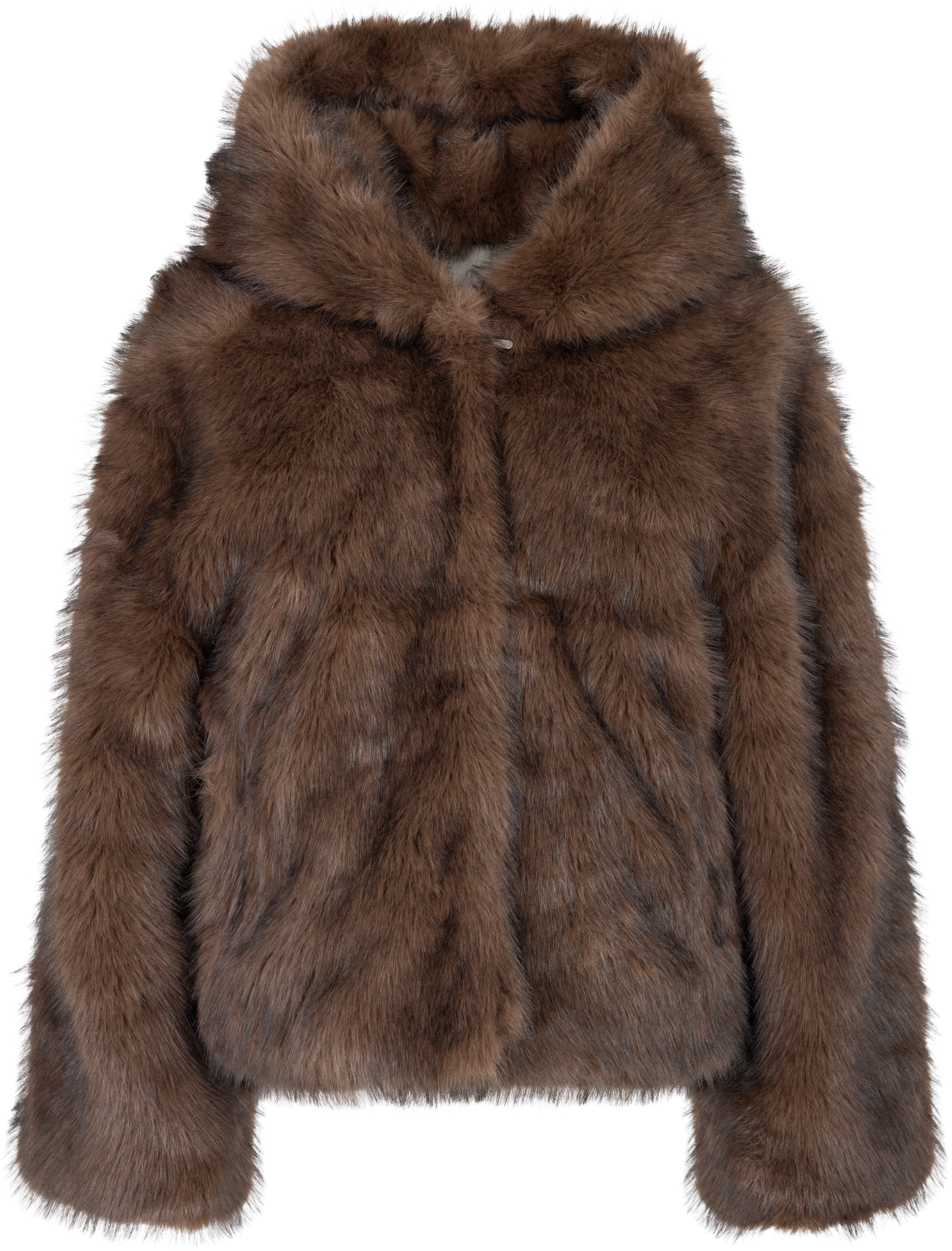 Astrid Faux Fur Jacket - Chocolate Brown