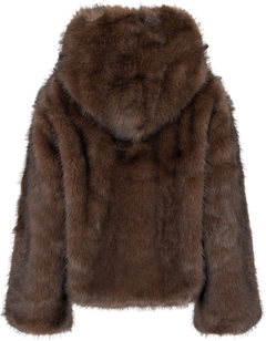 Astrid Faux Fur Jacket - Chocolate Brown
