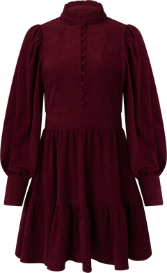 Liv Cord Solid Dress - Wine