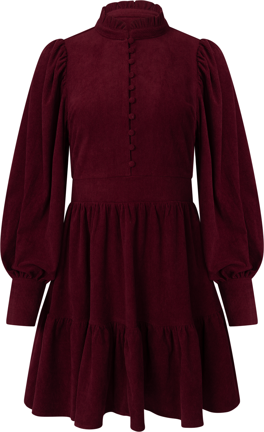 Liv Cord Solid Dress - Vinröd