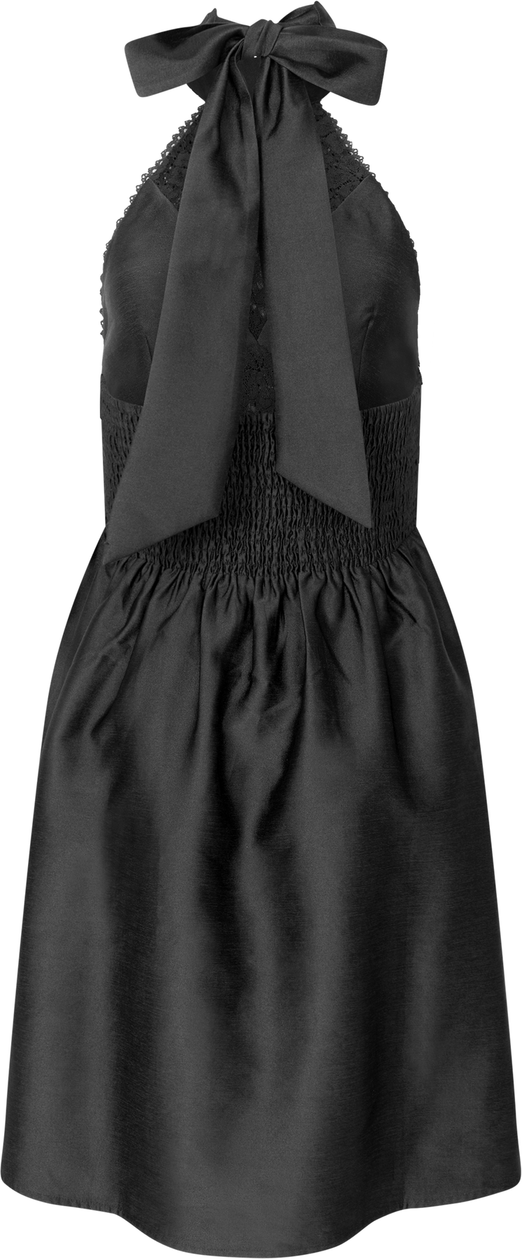 Swan Halter Mini Dress - Black