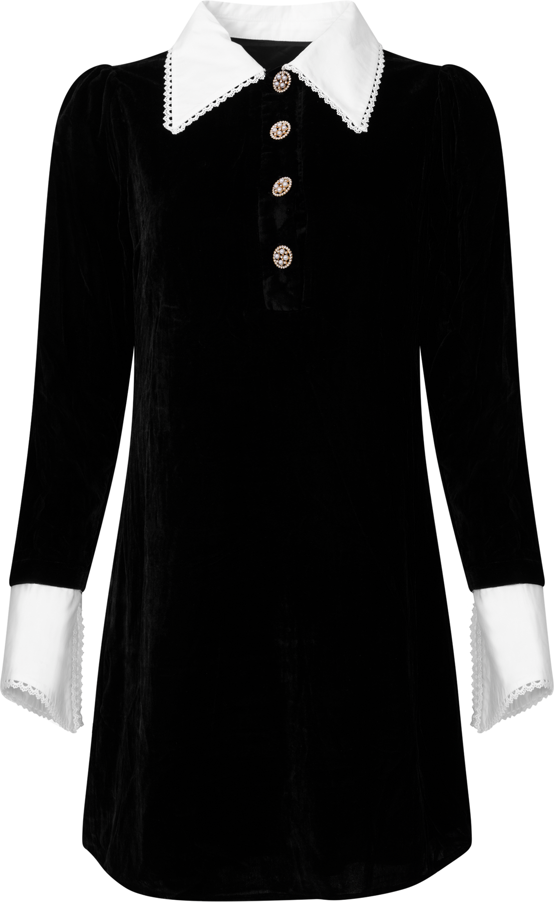 Runa Velvet Mini Dress - Svart