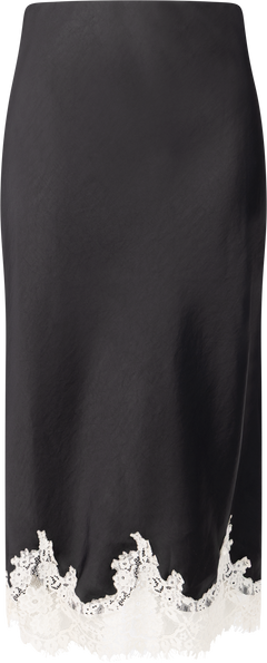 Stinalill Satin Lace Skirt - Black