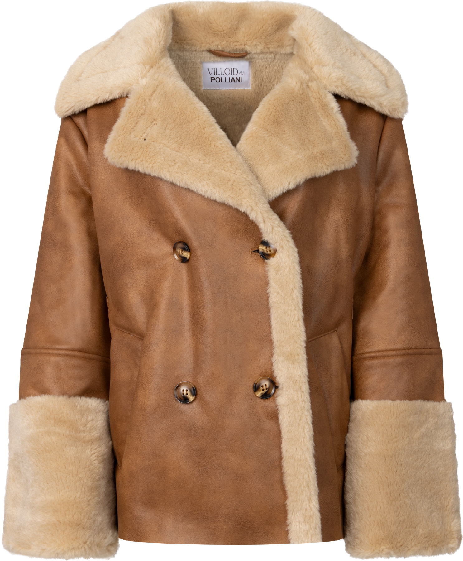 Marie Faux Shearling Jacka - Cognac