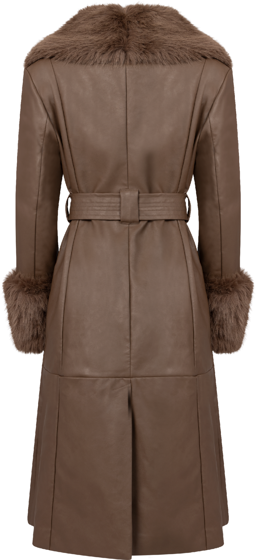 Renee Faux Leather Coat - Ljusbrun
