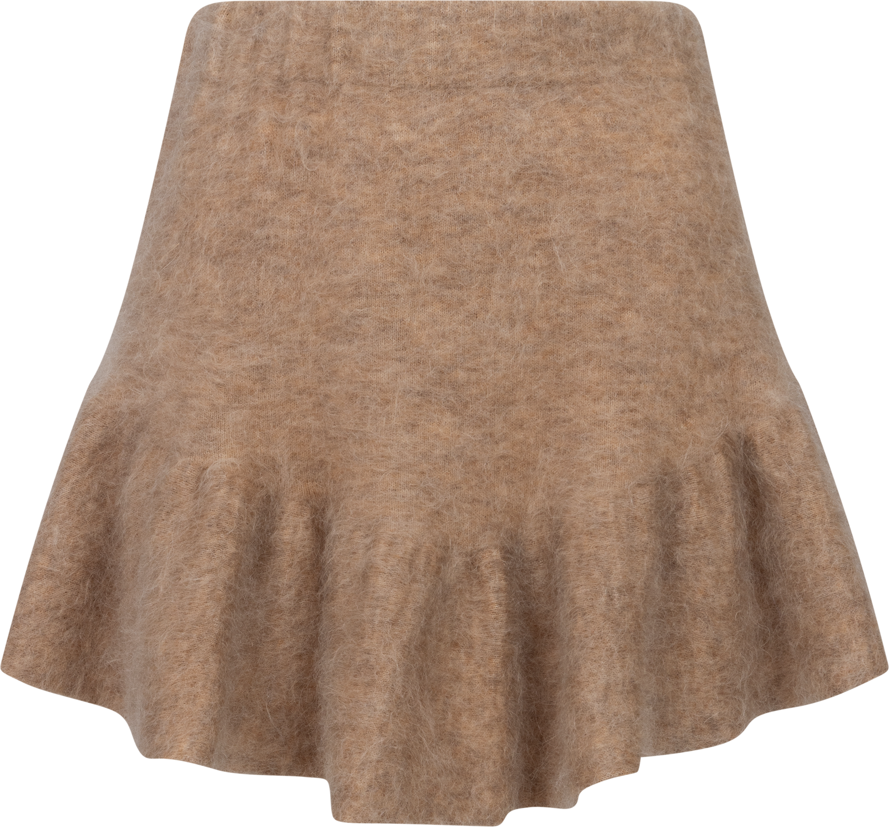Knit Frill Skirt - Beige Melange