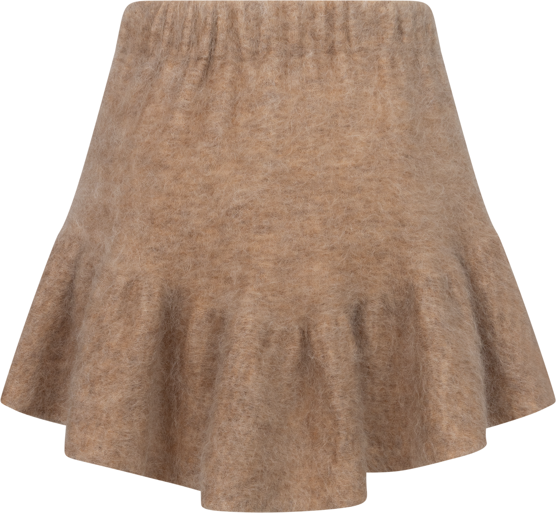 Knit Frill Skirt - Beige Melange