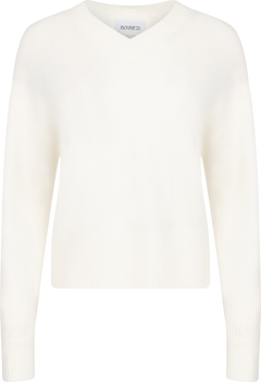 Lina Wool V-Neck Knit Sweater - Off White