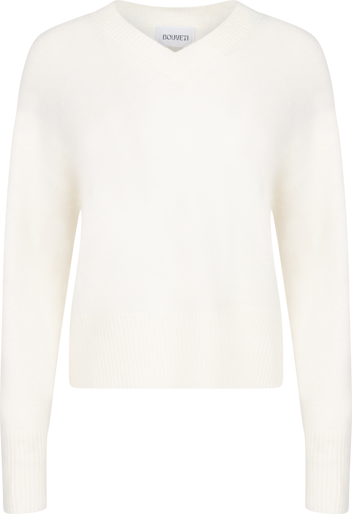 Lina Wool V-Neck Knit Sweater - Off White