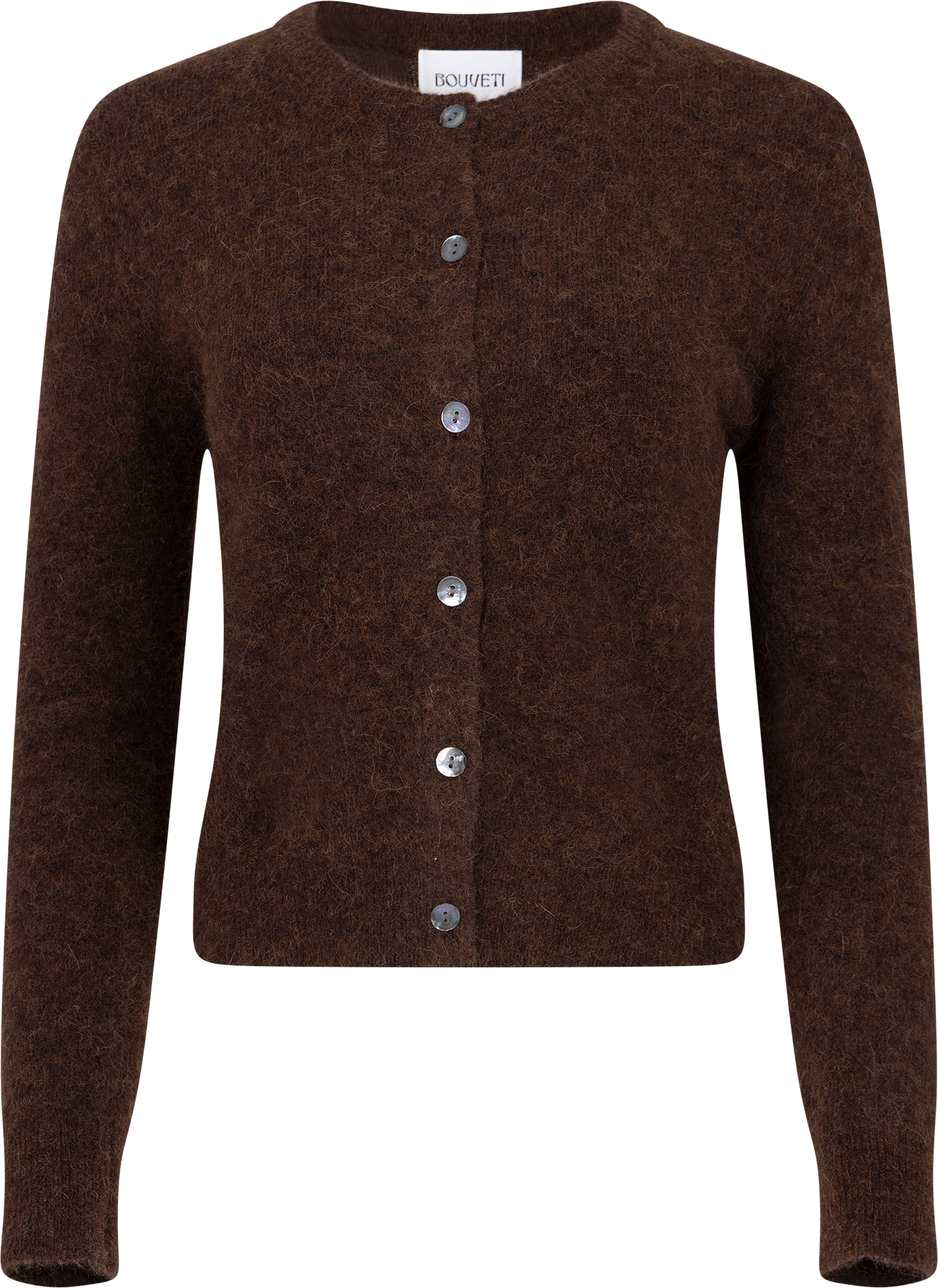 Mina Wool Cardigan - Dark Brown Melange