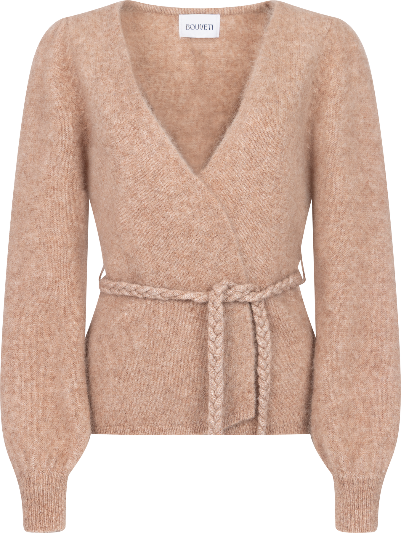 Marion Mohair Belt Cardigan - Sand Melange