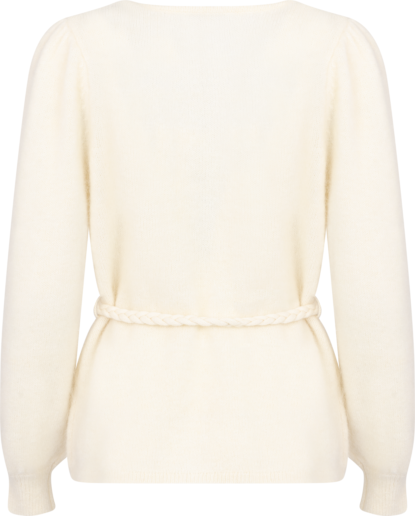 Marion Mohair Belt Cardigan - Off-white