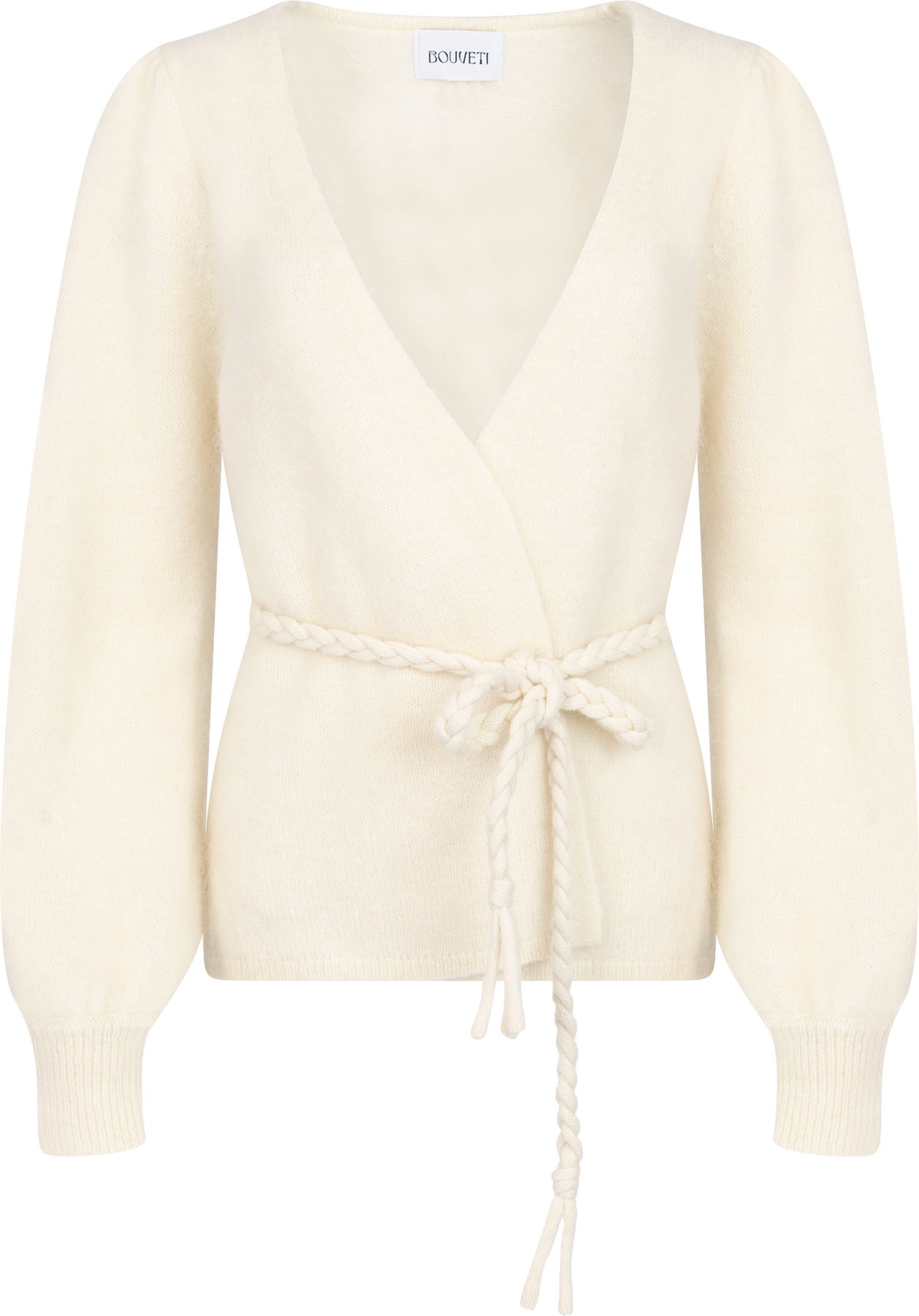 Marion Mohair Belt Cardigan - Off-white