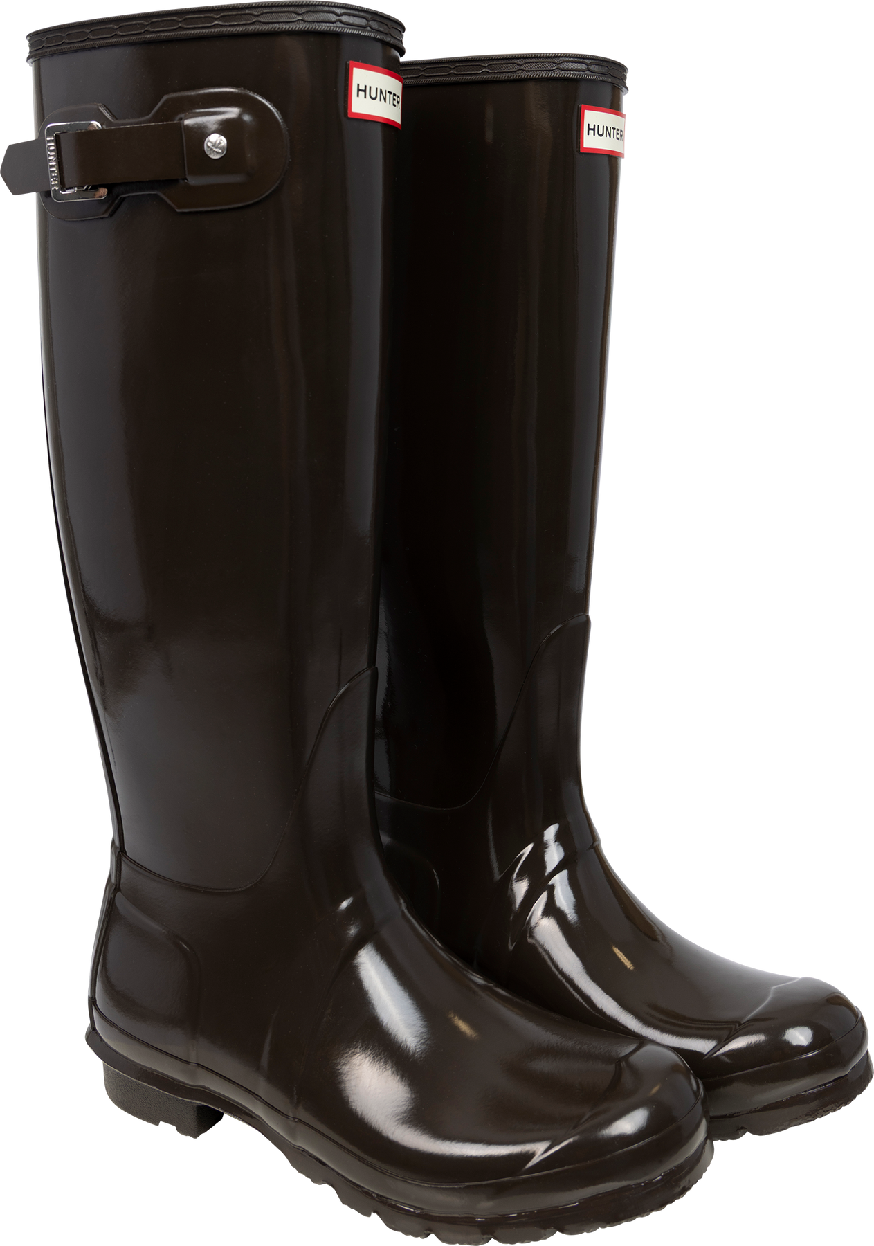 Hunter Original Tall Gloss Boot - Chokladbrun