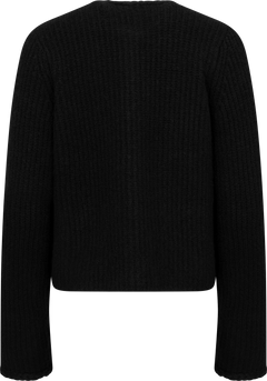 Yasemilie Ls Knit Cardigan - Black Gold Buttons