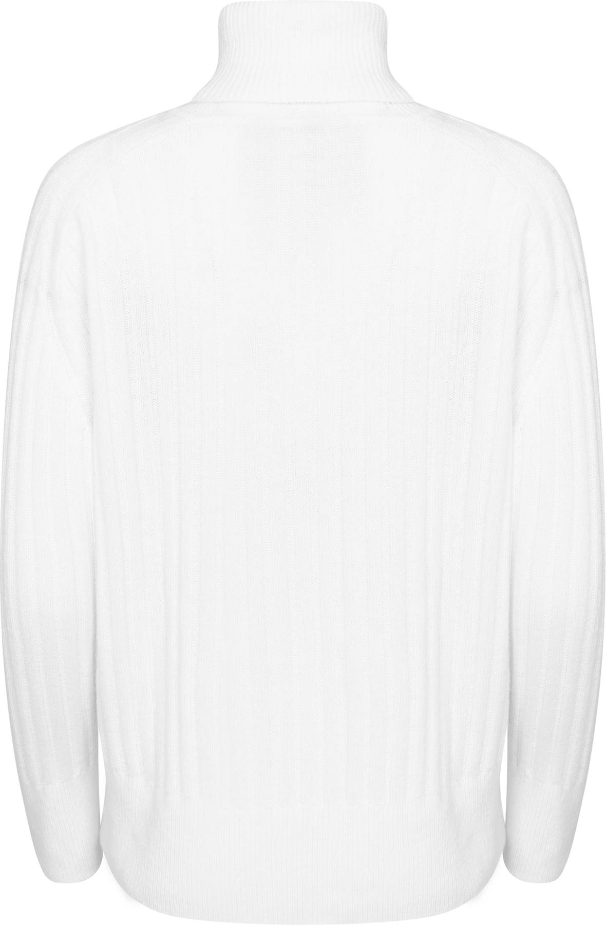 Wool Ribbed Turtleneck - Gräddvit