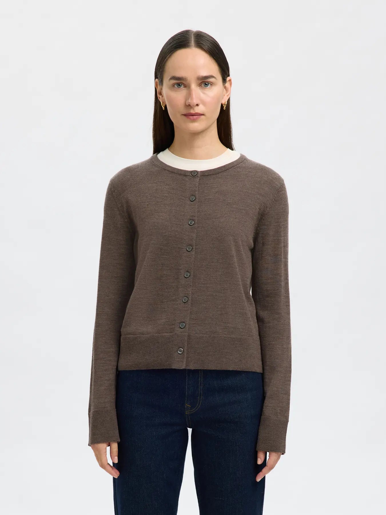 Thea Ls Knit Merino Kofta - Delicioso