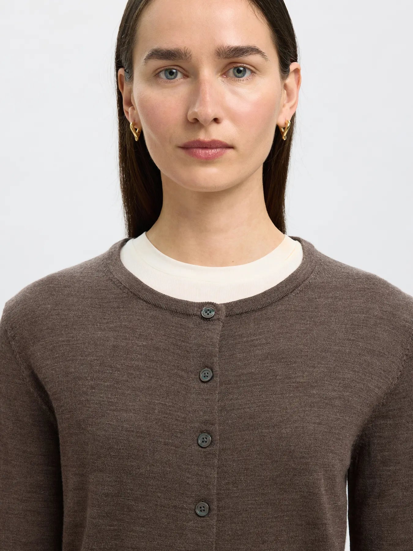 Thea Ls Knit Merino Kofta - Delicioso