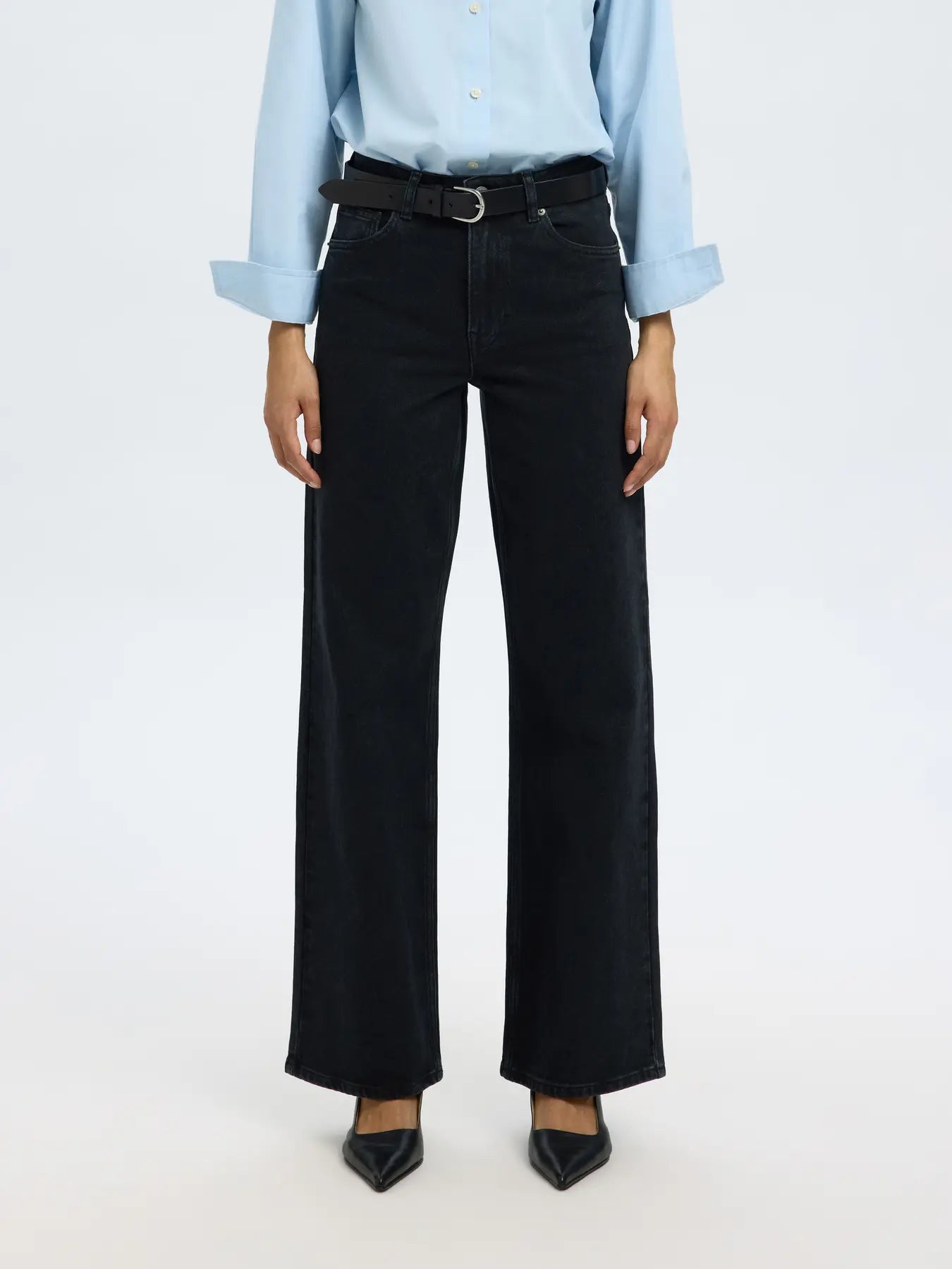Wide Bea-Kori Hw Jeans - Black Denim