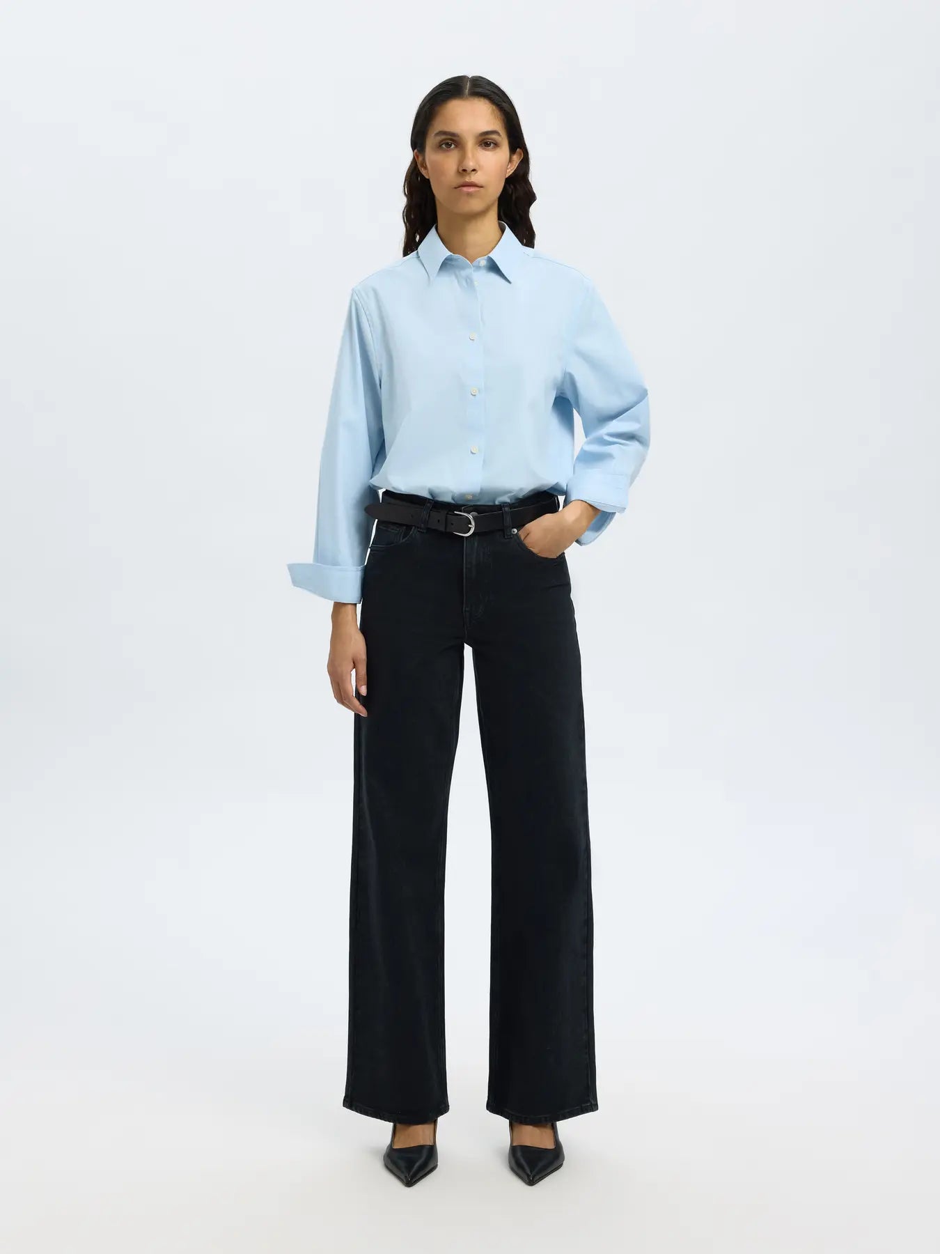 Wide Bea-Kori Hw Jeans - Black Denim
