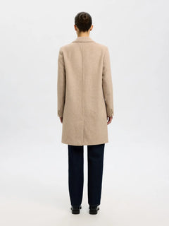 Sasja Wool Blend Coat - Sandshell Melange