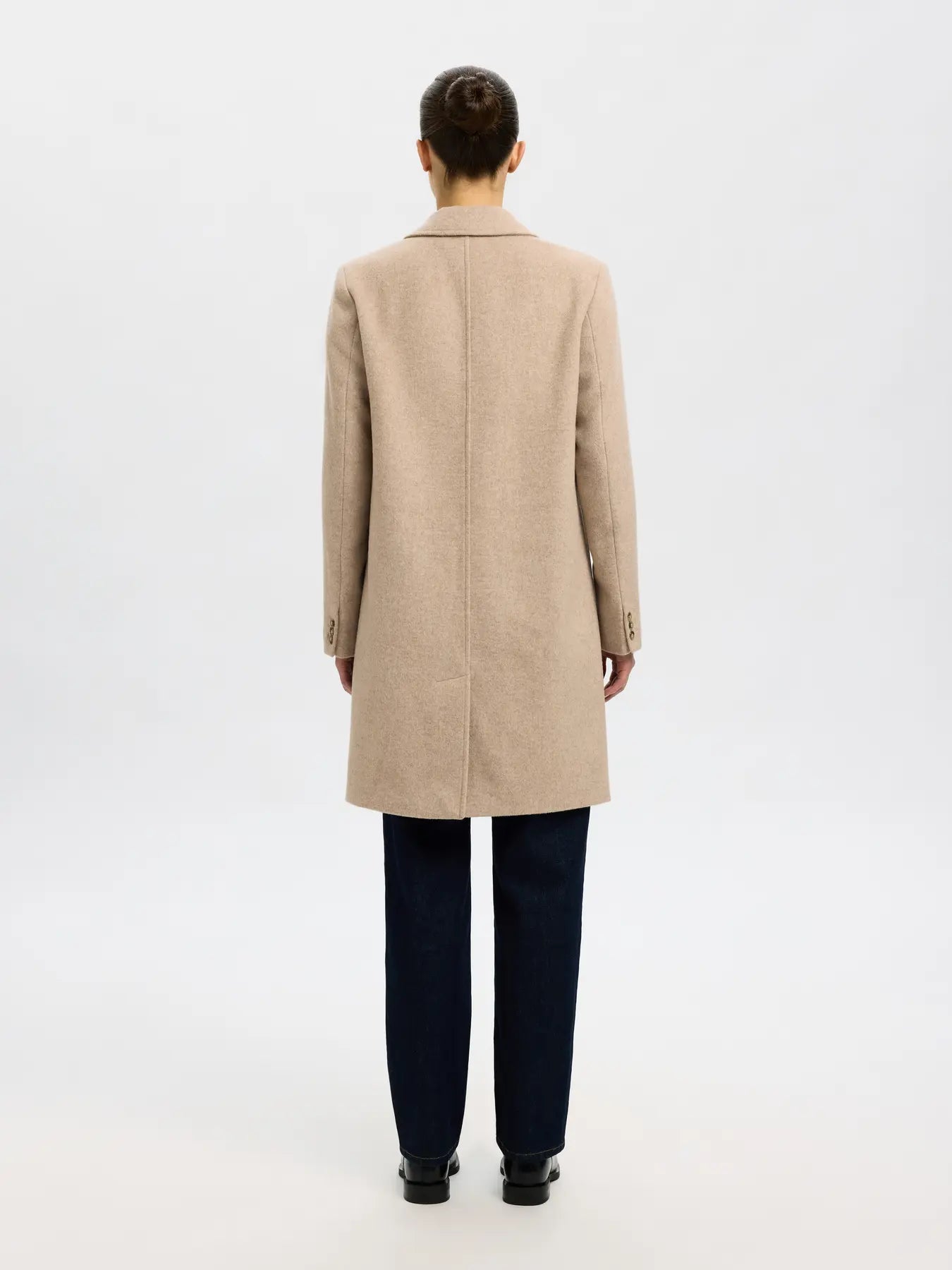 Sasja Wool Blend Coat - Sandshell Melange