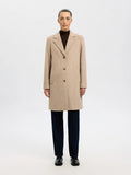 Sasja Wool Blend Coat - Sandshell Melange