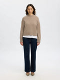 Cille Cashmere Blend Ls Knit O-Neck - Irish Cream