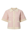 Yaslivia Ss Knit Cardigan - Birch Rose Violet/Ballerina