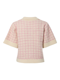 Yaslivia Ss Knit Cardigan - Birch Rose Violet/Ballerina