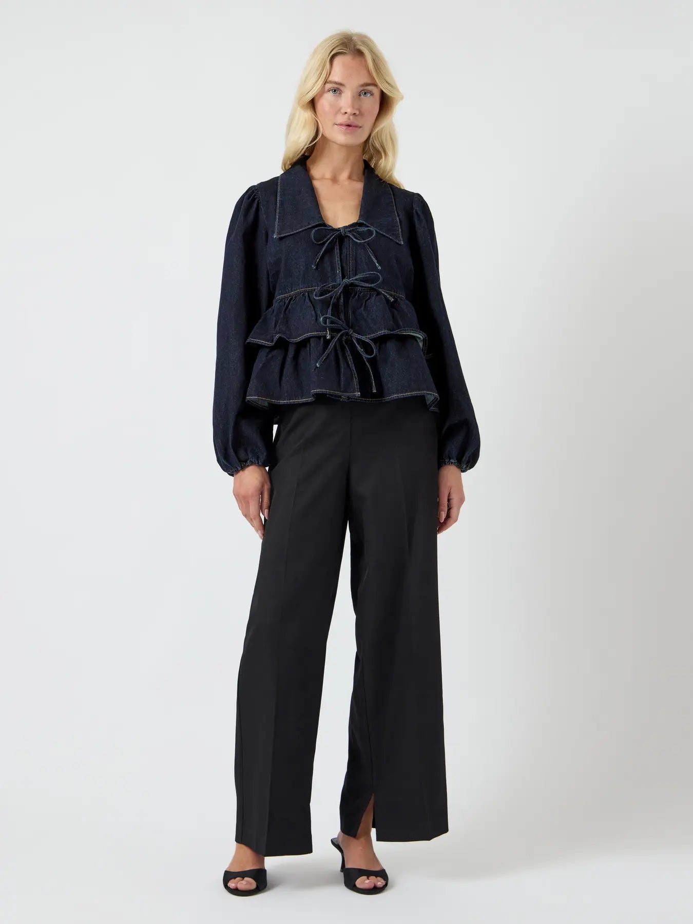 Y.A.S Yascelina Ls Denim Tie Top
