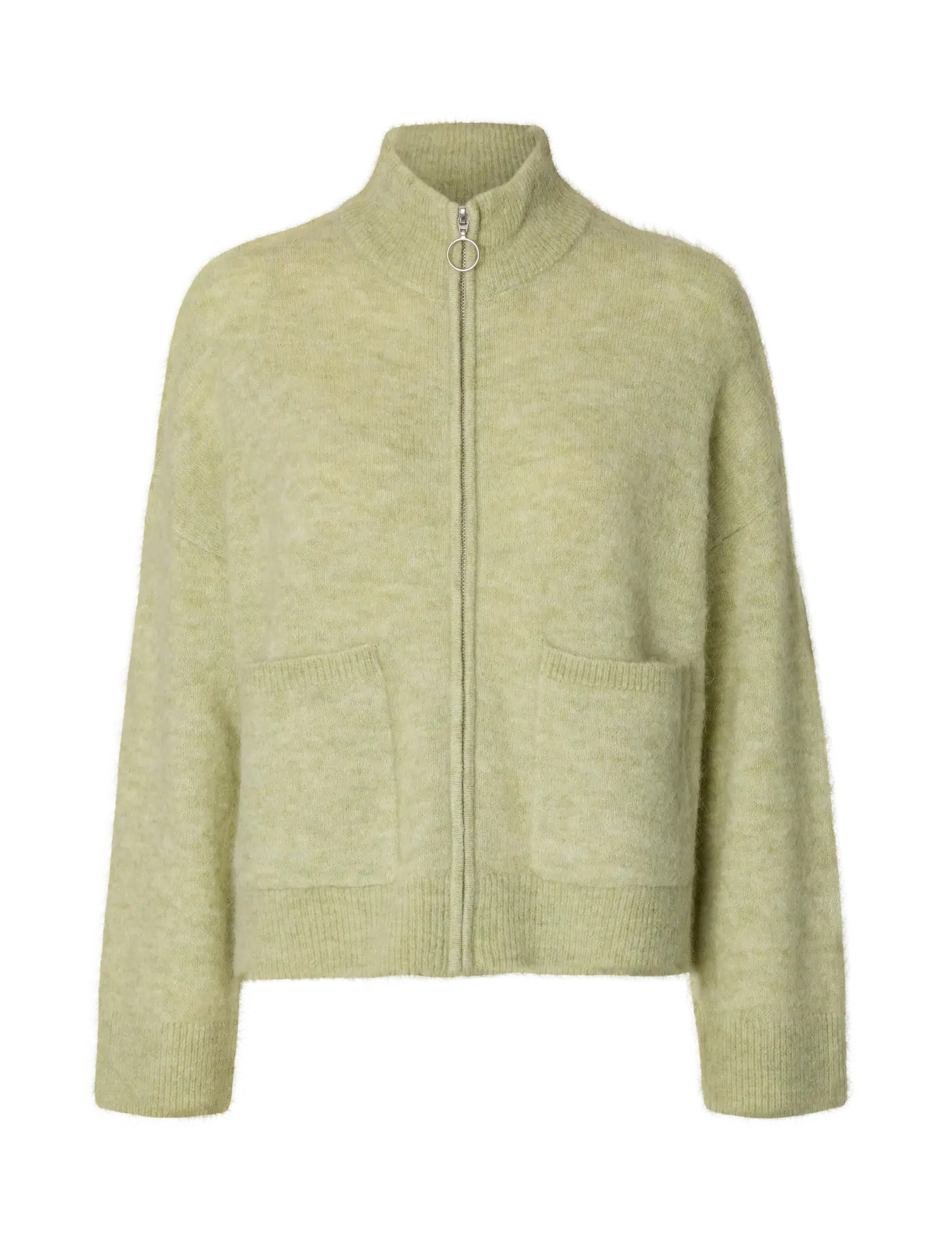 Sia Ras Ls Knit Zipper Cardigan - Lint Melange