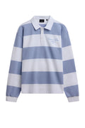 W. Thin Cotton Rugby Shirt - White And Vintage Blue Stripes