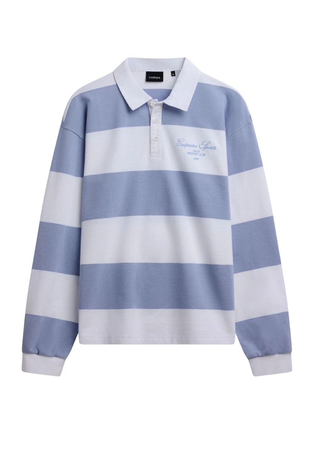 W. Thin Cotton Rugby Shirt - White And Vintage Blue Stripes