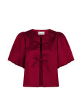 Aska Dull Satin Blouse - Wine