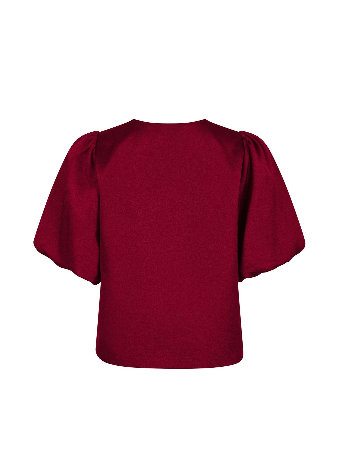 Aska Dull Satin Blouse - Wine