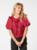 Aska Dull Satin Blouse - Wine