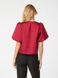 Aska Dull Satin Blouse - Wine