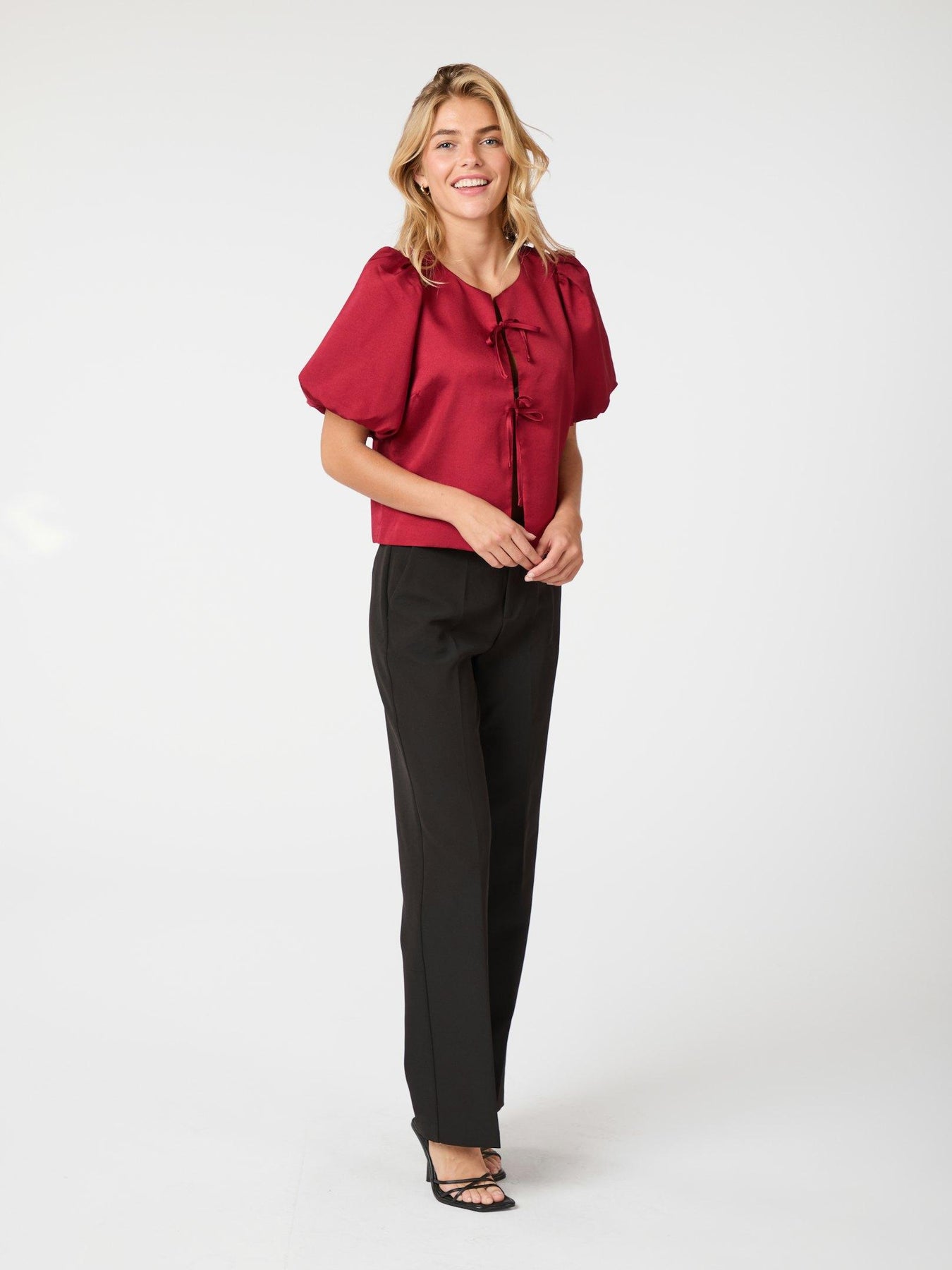 Aska Dull Satin Blouse - Wine