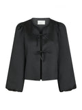 Daliska Dull Satin Blouse - Black